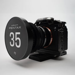 CineLid slip on lens cap on camera