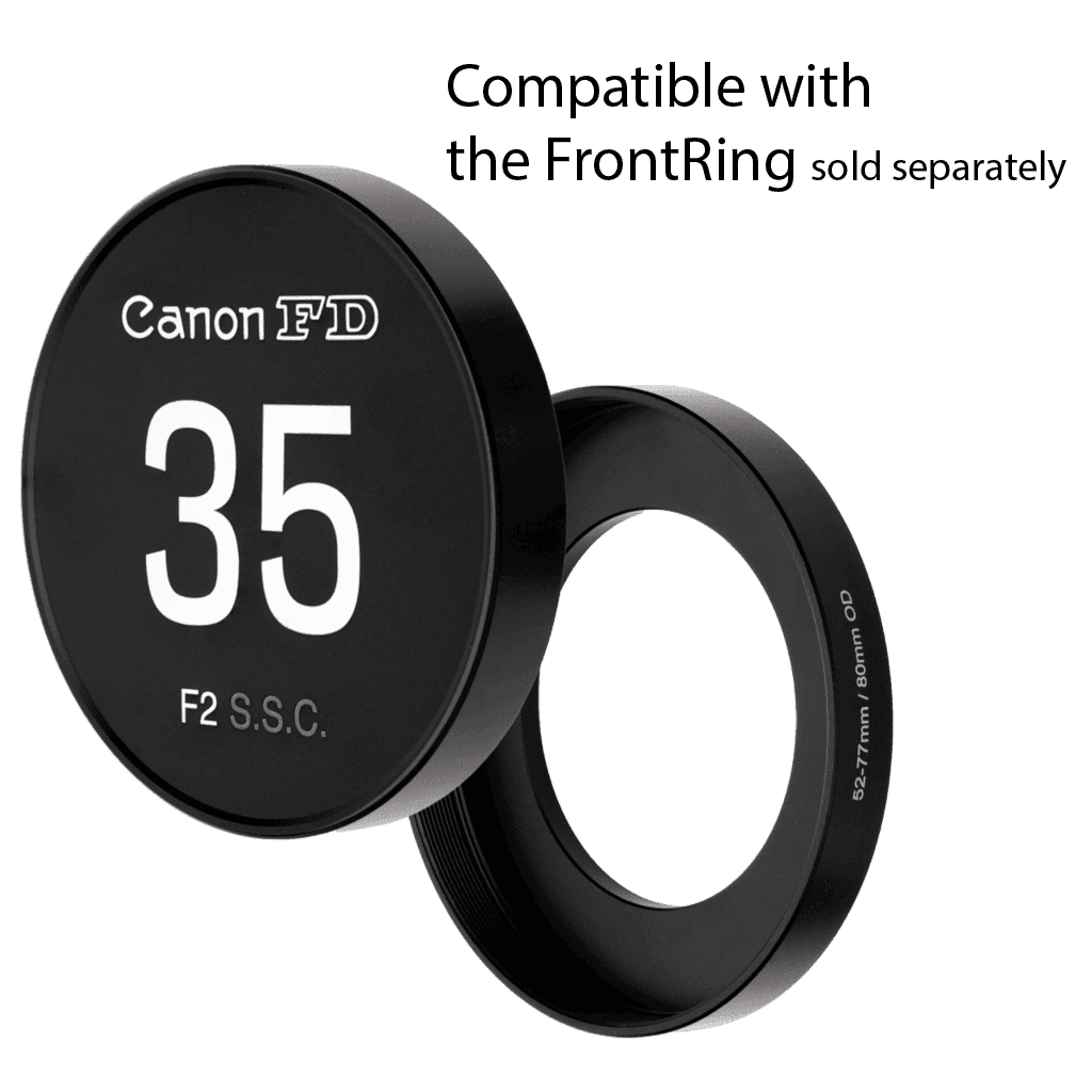 CineLid slip on lens cap shown with FrontRing